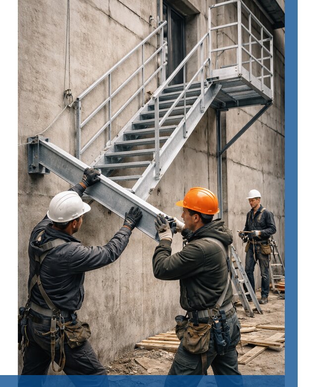 Монтаж металлических лестниц в Белове от 16289 р. | ВЫСОТНИК-Блв