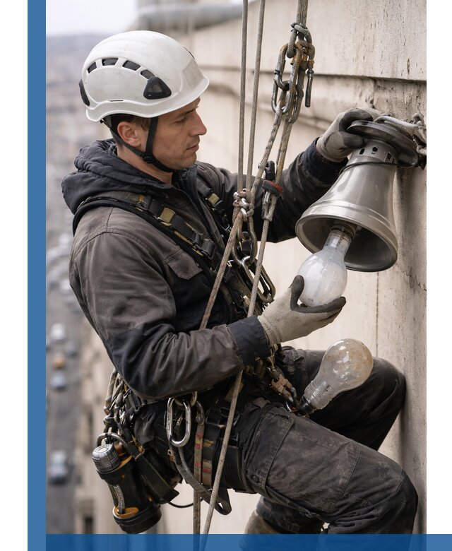 Замена ламп на высоте в Белове профессионально и быстро