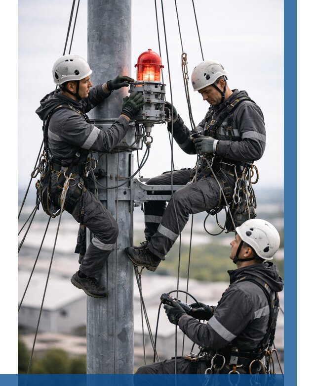 Монтаж заградительных огней в Белове от 9230 р. | ВЫСОТНИК-Блв