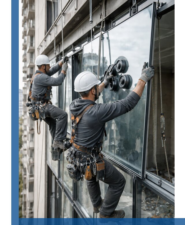 Витражное остекление фасадов и лоджий в Белове под ключ