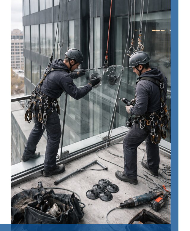 Монтаж стеклянных ограждений в Белове от 2715 р. | ВЫСОТНИК-Блв