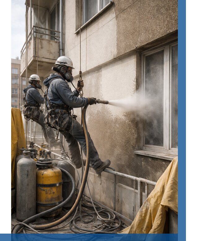 Пескоструйная очистка фасада в Белове от 706 р. | ВЫСОТНИК-Блв