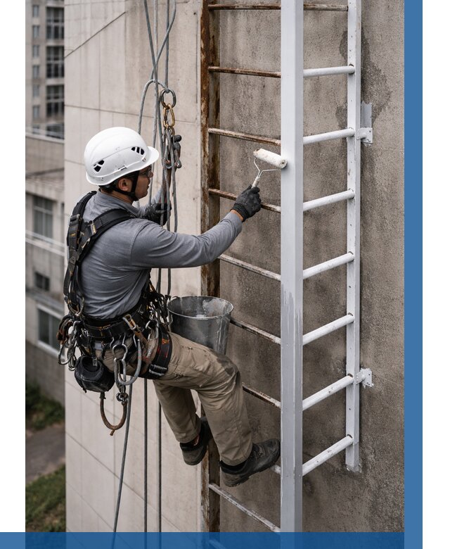 Покраска пожарных лестниц в Белове от 4887 р. | ВЫСОТНИК-Блв