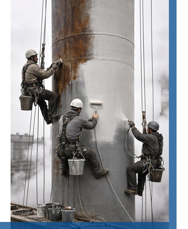 Покраска дымовых труб в Белове от 9230 р. | ВЫСОТНИК-Блв