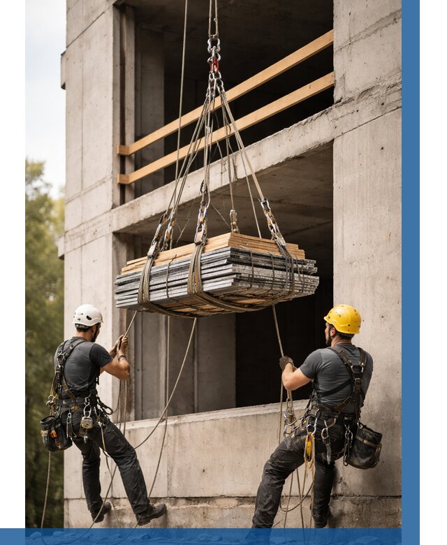 Подъем материала на этаж веревками в Белове от 1629 р. | ВЫСОТНИК-Блв