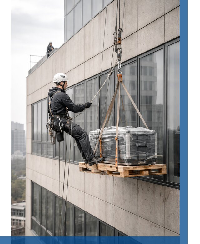 Спуск груза по фасаду в Белове от 3801 р. | ВЫСОТНИК-Блв