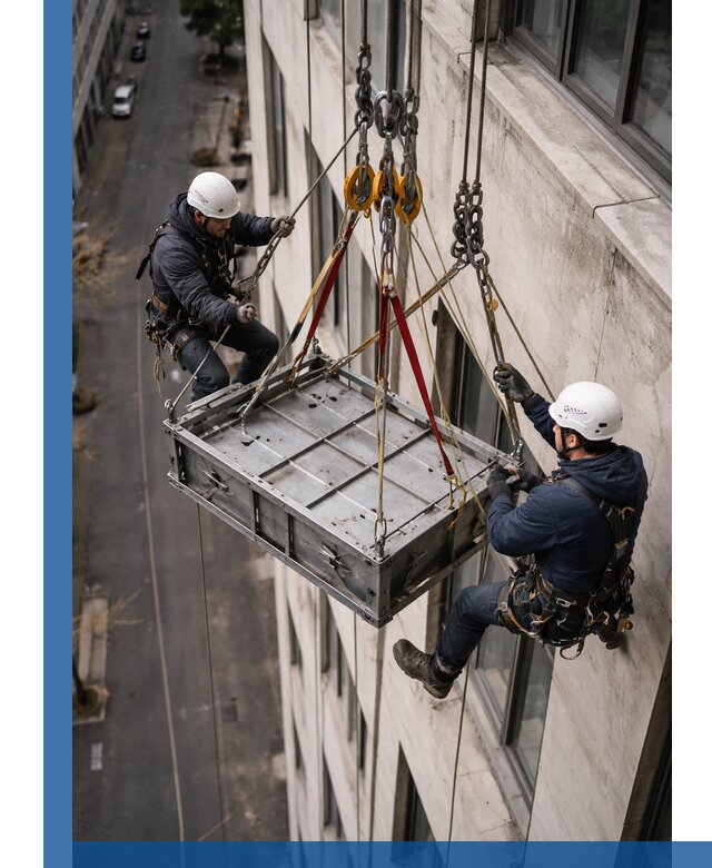 Спуск и подъем грузов по фасаду в Белове для зданий