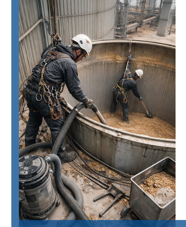 Профессиональная чистка зерновых бункеров в Белове с выездом