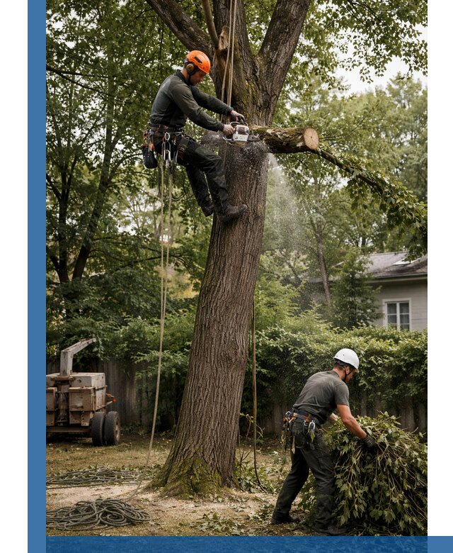 Кронирование деревьев в Белове, безопасная высотная обрезка