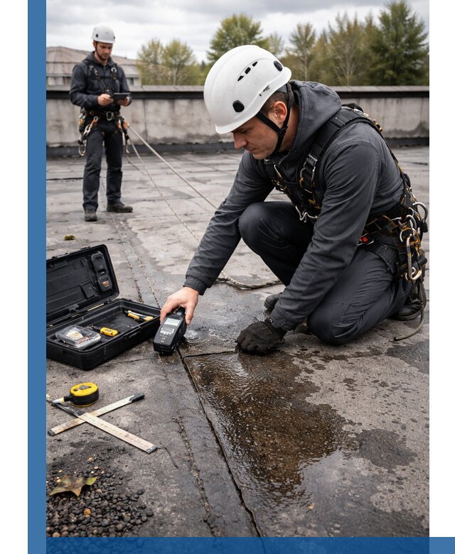 Обследование кровли на протечки и выявление дефектов в Белове