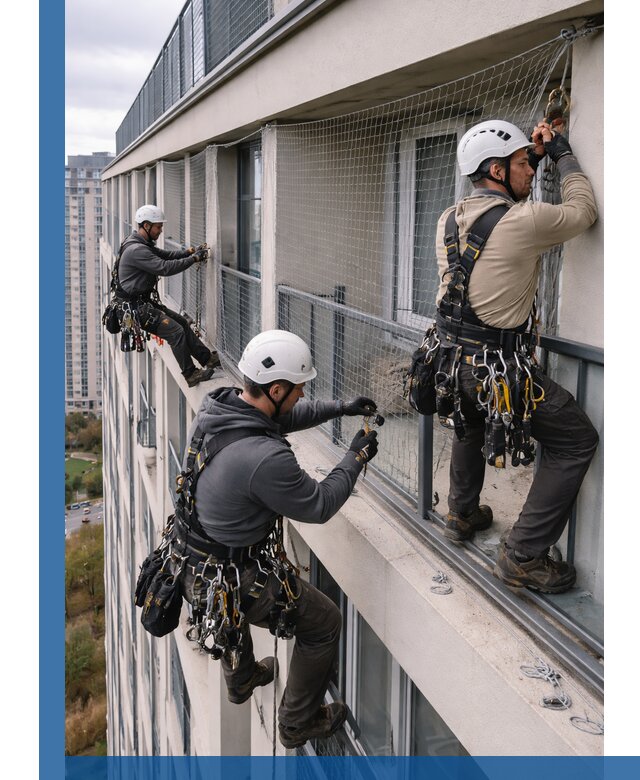 Профессиональный монтаж защитной сетки от птиц в Белове